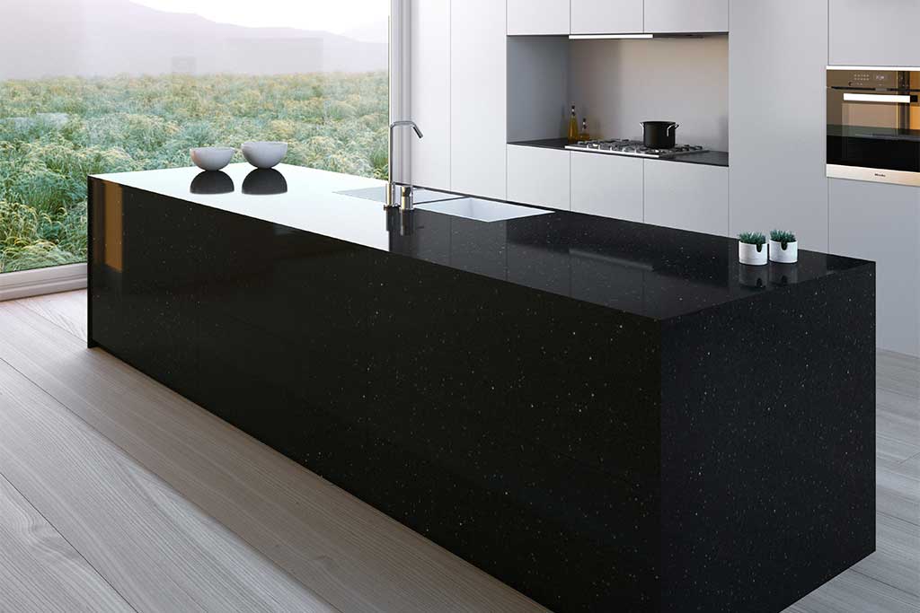 Cosentino Silestone Naturquarz Küche Negro Stellar Sin Lampara Kücheninsel- Die Küchenwelt Thomas Brag in Duisburg und Bocholt