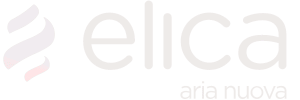 Das Logo von Elica in weiß auf transparentem Hintergrund, welches die Markenvielfalt des Unternehmen veranschaulicht.