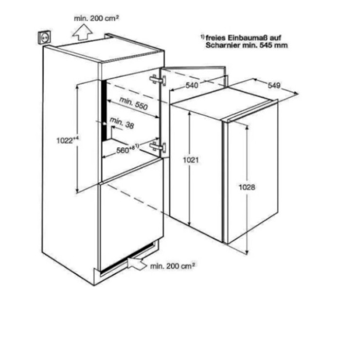 AEG SFB41011AS Einbau-Kühlschrank mit Gefrierfach